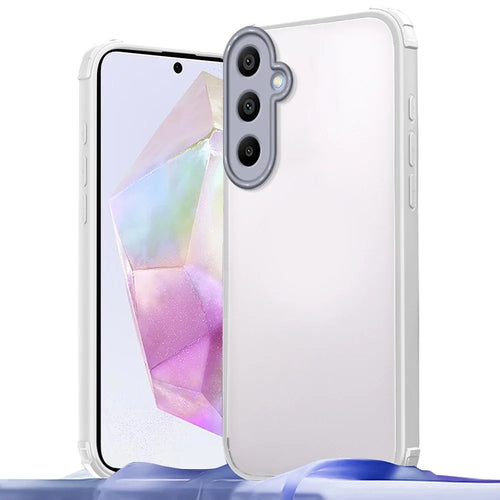 For Samsung Galaxy A35 5G Case Reinforced Corner Shockproof TPU + Acrylic Phone Cover - White - 1