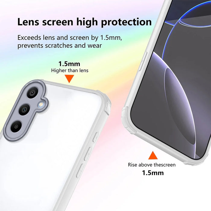 For Samsung Galaxy A56 5G Case Reinforced Corner Shockproof TPU + Acrylic Phone Cover - White - 4