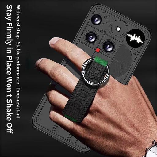 GKK For Nothing Phone (3) 5G Case Hard PC Protective Phone Cover with Wrist Strap Ring Holder - Black - 2
