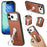 CASENEO BW-12 For iPhone 17 Pro Max Case Folding Kickstand Twill Texture Leather Back Cover - Brown - 1
