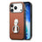 CASENEO BW-12 For iPhone 17 Pro Max Case Folding Kickstand Twill Texture Leather Back Cover - Brown - 2