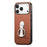 CASENEO BW-12 For iPhone 17 Pro Max Case Folding Kickstand Twill Texture Leather Back Cover - Brown - 3