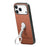 CASENEO BW-12 For iPhone 17 Pro Max Case Folding Kickstand Twill Texture Leather Back Cover - Brown - 4