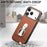 CASENEO BW-12 For iPhone 17 Pro Max Case Folding Kickstand Twill Texture Leather Back Cover - Brown - 6