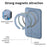 For iPhone 17 Pro Max Case Ring Kickstand Leather Back Cover with Magnetic Detachable Card Holder - Blue - 5
