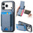 For iPhone 17 Pro Max Case with Card Holder Kickstand Leather Back Cover - Blue - 1