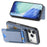 For iPhone 17 Pro Max Case with Card Holder Kickstand Leather Back Cover - Blue - 2