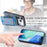 For iPhone 17 Pro Max Case with Card Holder Kickstand Leather Back Cover - Blue - 5