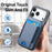 For iPhone 17 Pro Max Case with Card Holder Kickstand Leather Back Cover - Blue - 6