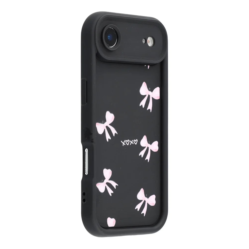 For iPhone Air Case Aesthetic Pattern Print TPU Shockproof Phone Cover - Bow / Black - 1