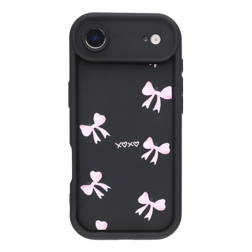 For iPhone Air Case Aesthetic Pattern Print TPU Shockproof Phone Cover - Bow / Black - 3