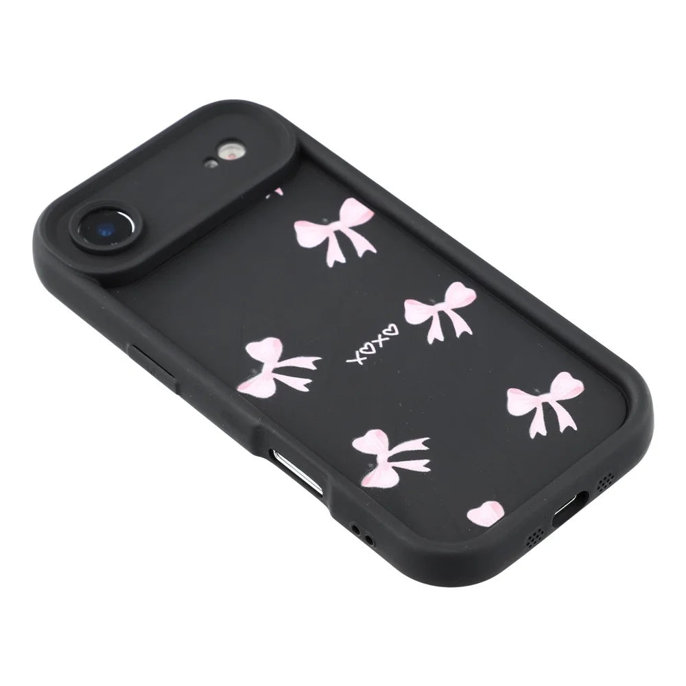 For iPhone Air Case Aesthetic Pattern Print TPU Shockproof Phone Cover - Bow / Black - 4