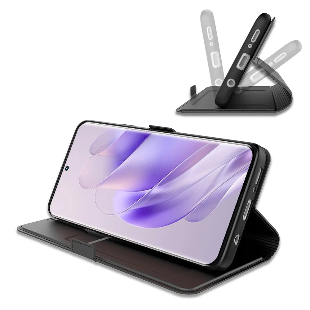 For Infinix Hot 60 Pro+ 4G Case Shockproof TPU Inner Shell Leather Phone Cover Card Slot - Black - 3