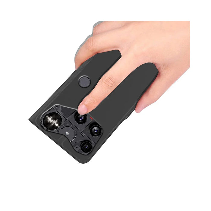 For Nothing Phone (3) 5G Case Shockproof TPU Inner Shell Leather Phone Cover Card Slot - Black - 7