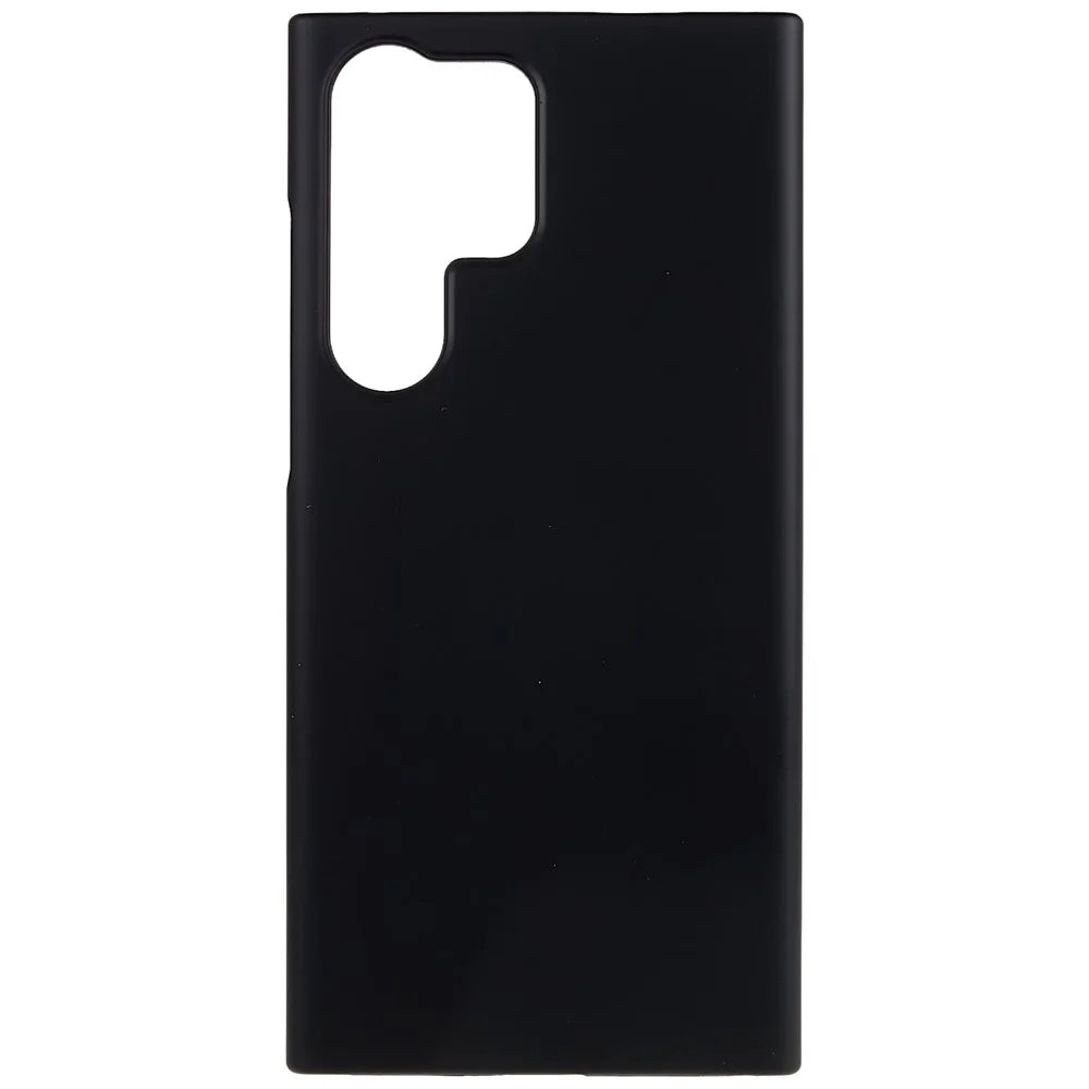 For Samsung Galaxy S23 Ultra Hard Plastic Rubberized Glossy Phone Back Case Drop Resistant Cellphone Cover - Black - 1