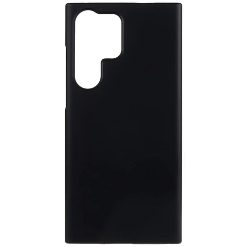 For Samsung Galaxy S23 Ultra Hard Plastic Rubberized Glossy Phone Back Case Drop Resistant Cellphone Cover - Black - 1