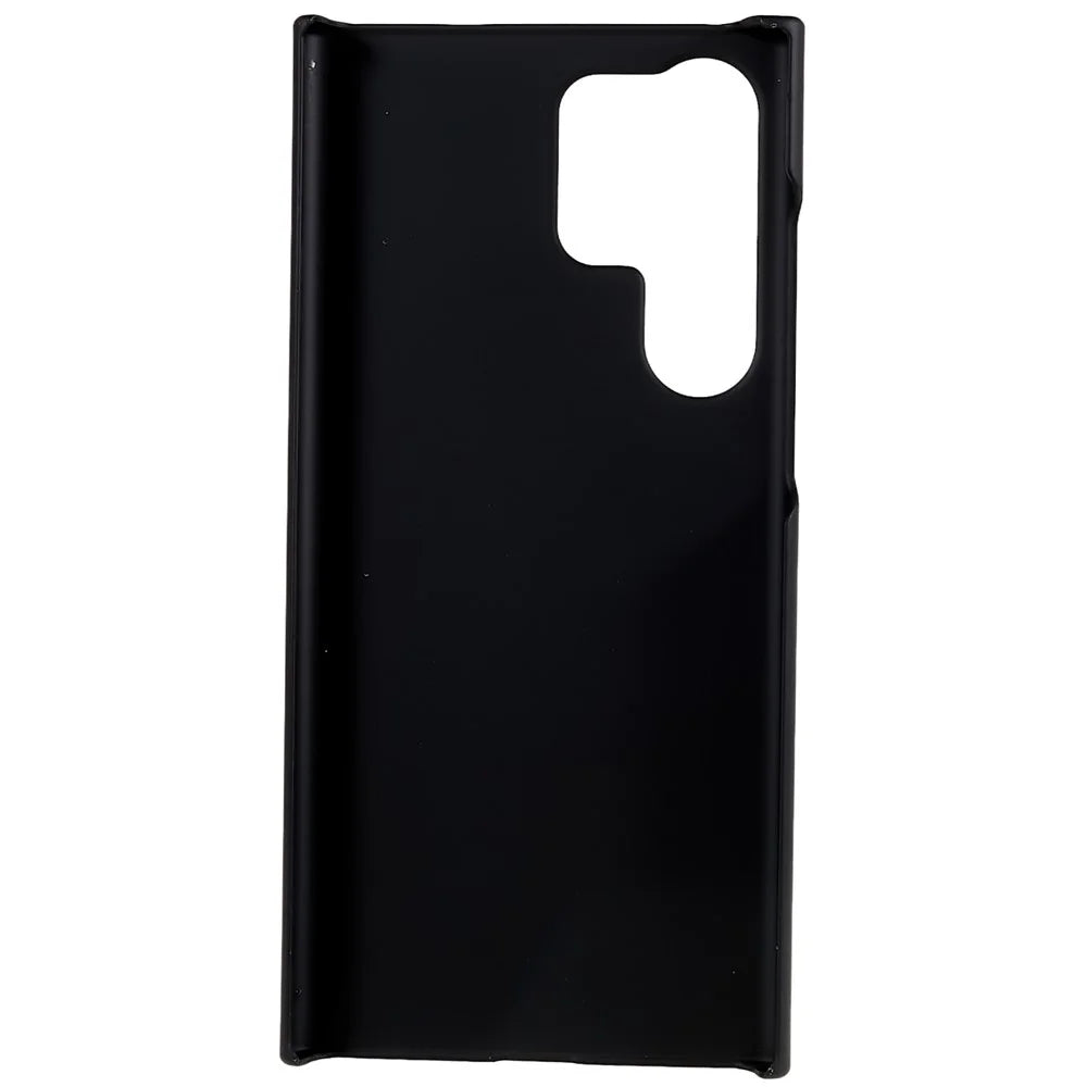 For Samsung Galaxy S23 Ultra Hard Plastic Rubberized Glossy Phone Back Case Drop Resistant Cellphone Cover - Black - 3