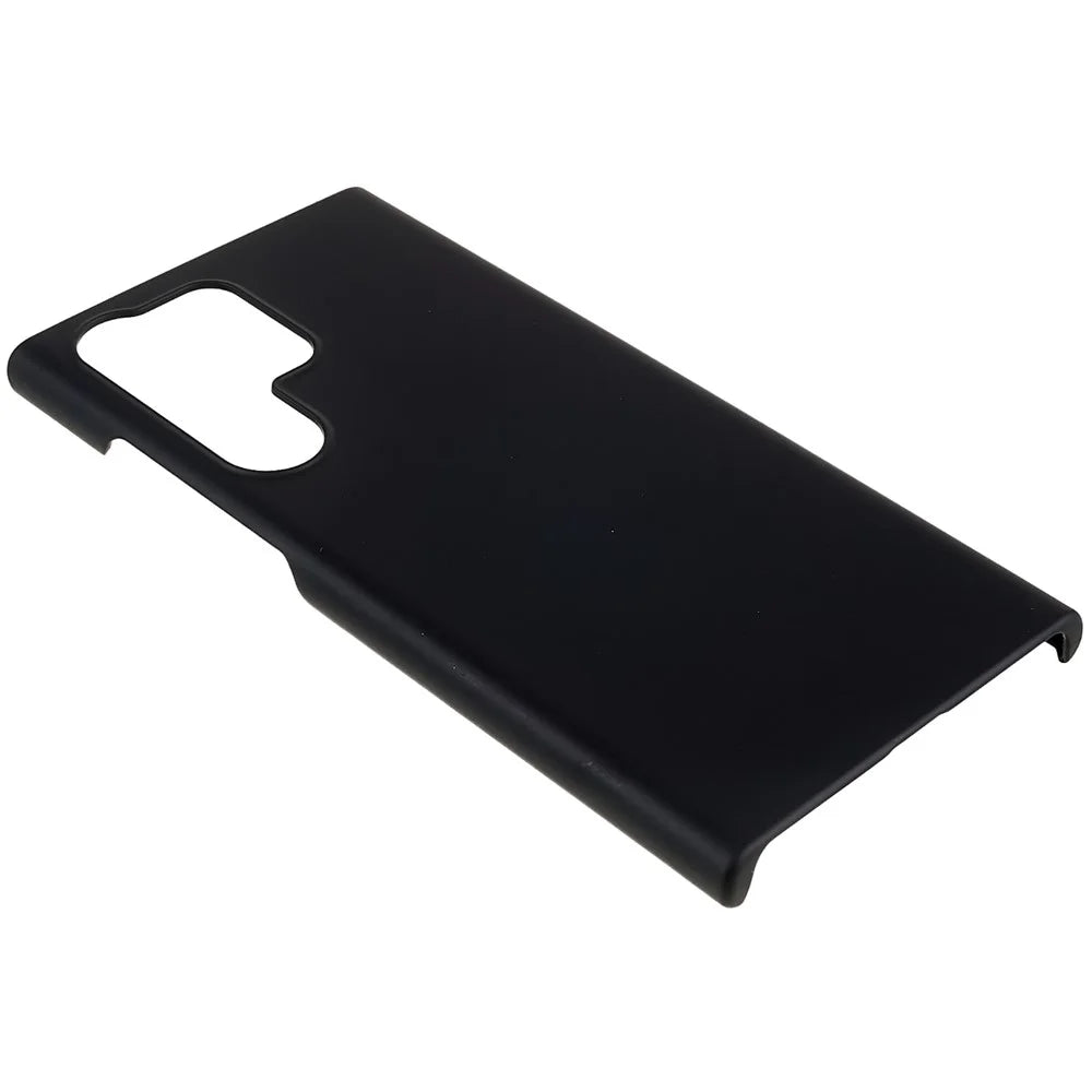 For Samsung Galaxy S23 Ultra Hard Plastic Rubberized Glossy Phone Back Case Drop Resistant Cellphone Cover - Black - 4