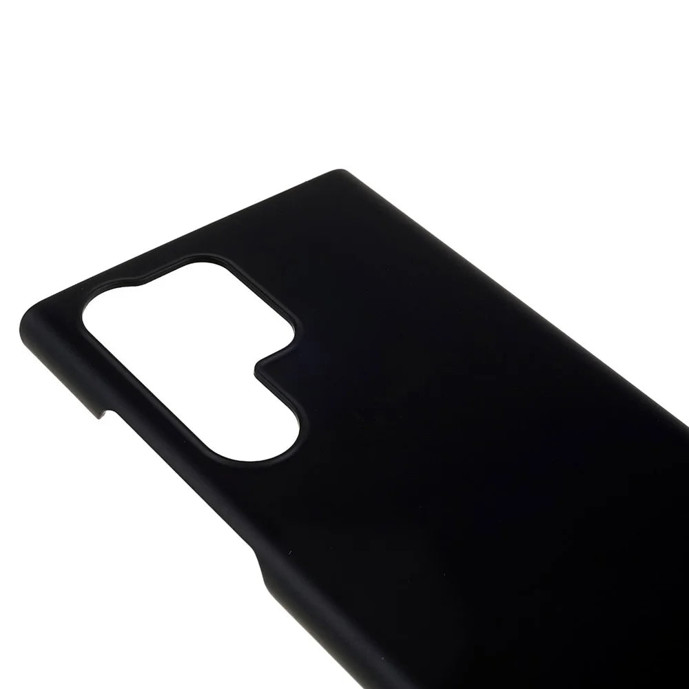 For Samsung Galaxy S23 Ultra Hard Plastic Rubberized Glossy Phone Back Case Drop Resistant Cellphone Cover - Black - 5