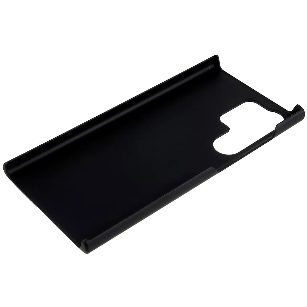 For Samsung Galaxy S23 Ultra Hard Plastic Rubberized Glossy Phone Back Case Drop Resistant Cellphone Cover - Black - 6