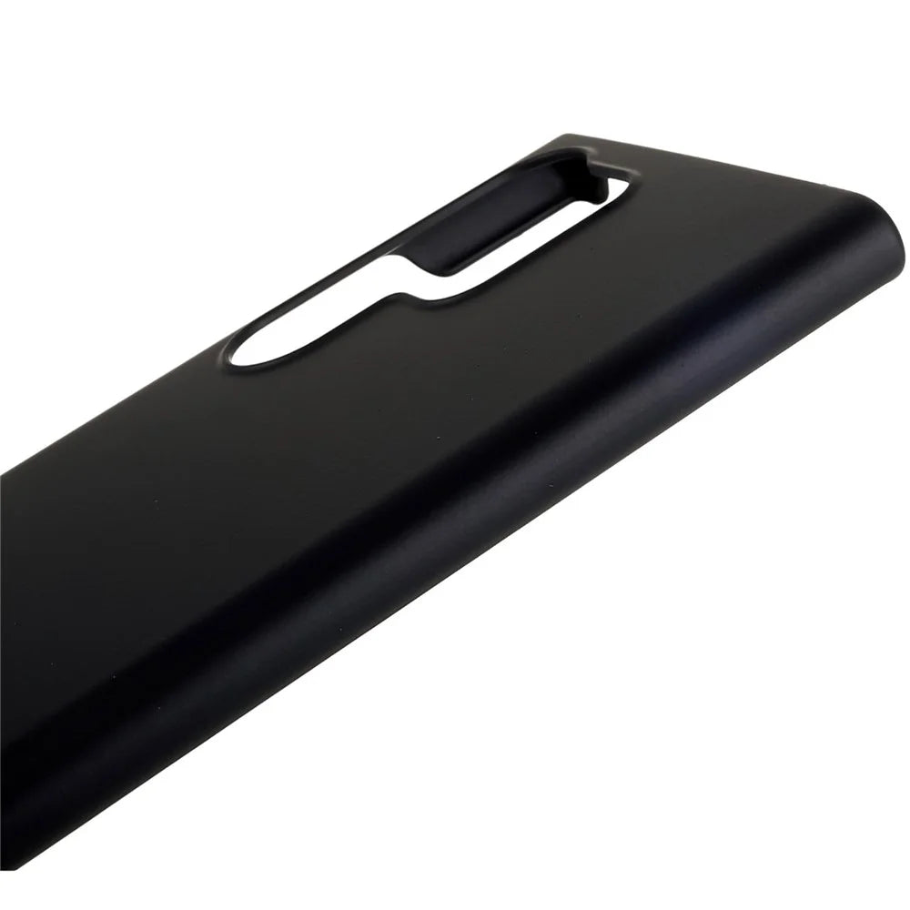 For Samsung Galaxy S23 Ultra Hard Plastic Rubberized Glossy Phone Back Case Drop Resistant Cellphone Cover - Black - 7
