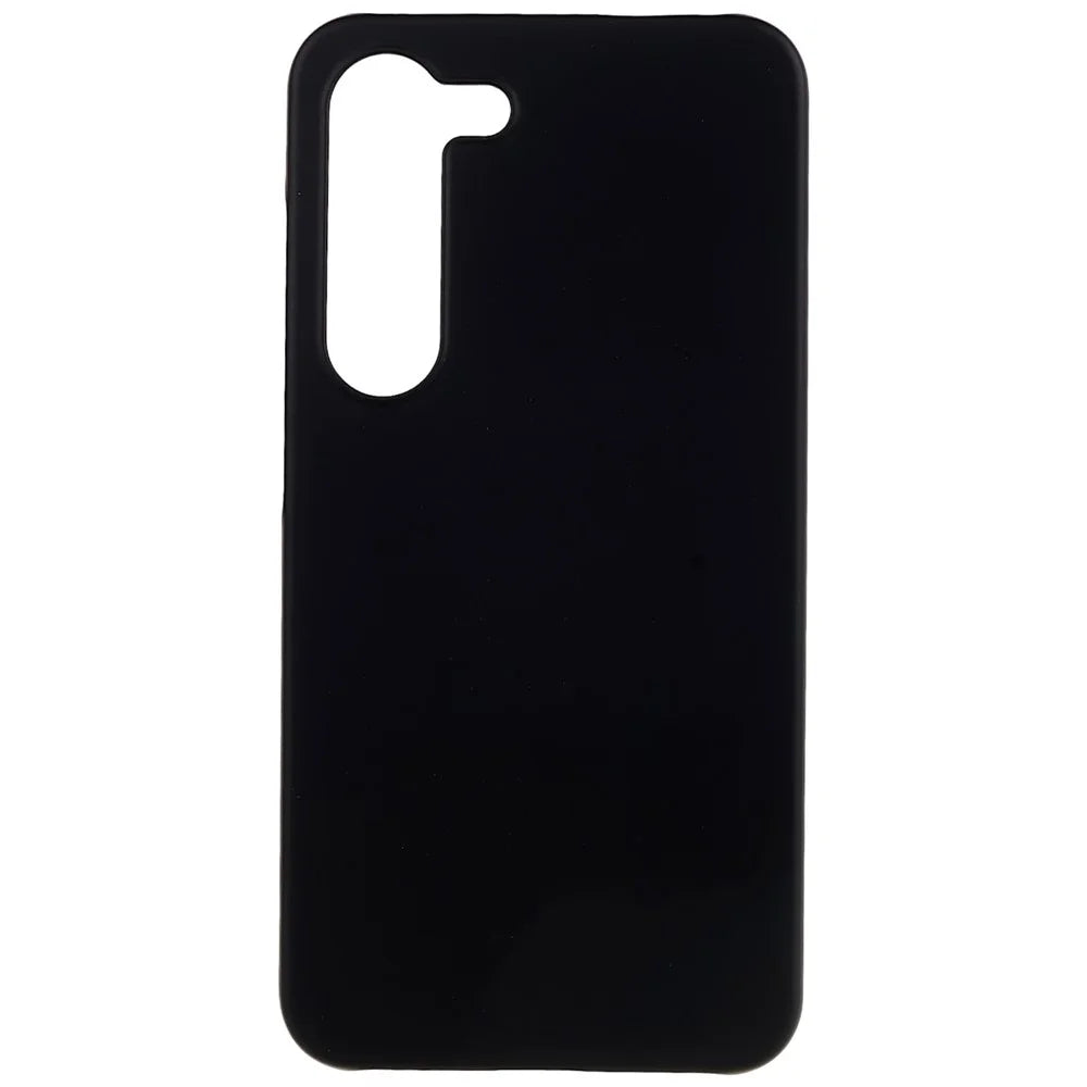 For Samsung Galaxy S23+ Hard Plastic Rubberized Glossy Phone Back Case Anti-fall Cellphone Cover - Black - 1