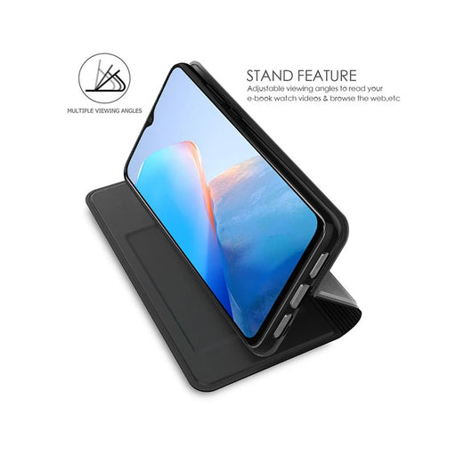 For Infinix Hot 60 Pro+ 4G Case PU Leather Phone Cover with Card Holder Stand - Black - 2
