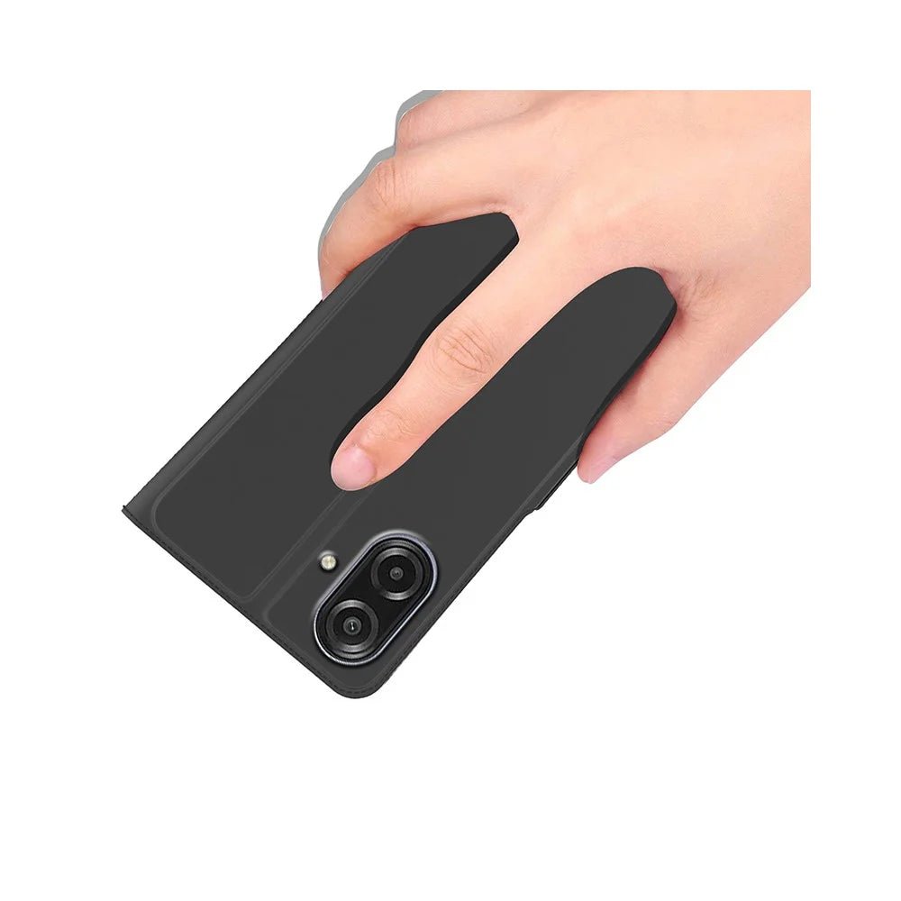 For Samsung Galaxy A08 5G / A08 4G / A07 4G Case Shockproof TPU Inner Shell Leather Phone Cover Card Slot - Black - 7