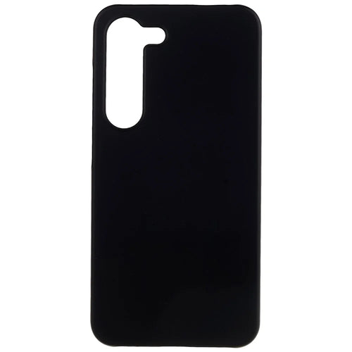 For Samsung Galaxy S23 Hard Plastic Rubberized Glossy Phone Case Back Protector Cellphone Cover - Black - 1