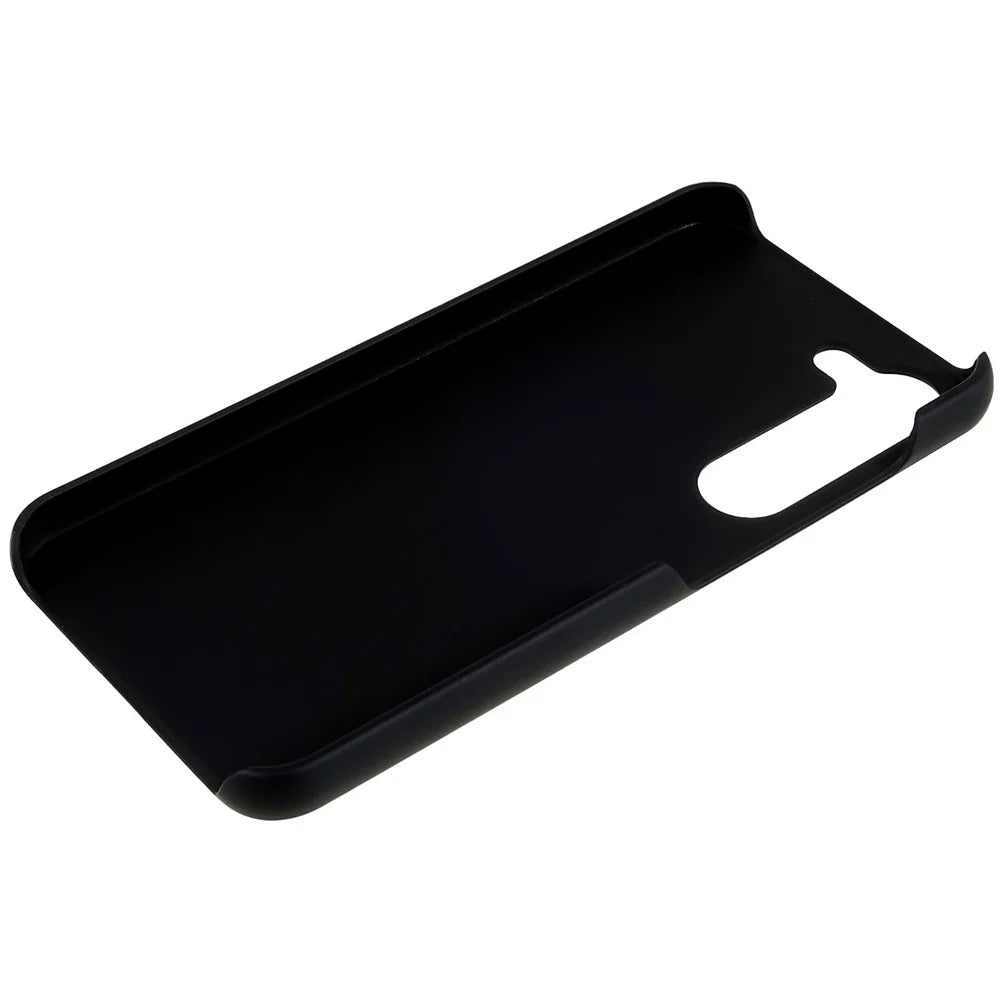 For Samsung Galaxy S23 Hard Plastic Rubberized Glossy Phone Case Back Protector Cellphone Cover - Black - 6
