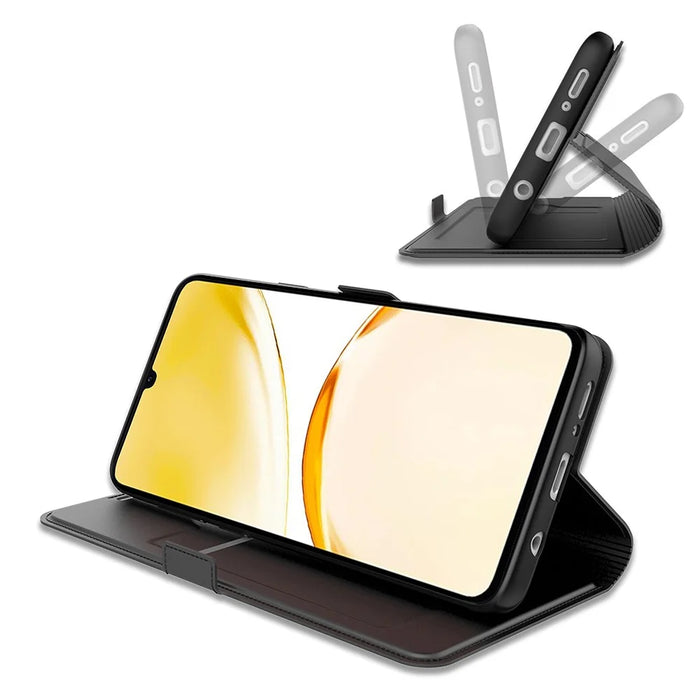For Realme 15 Pro 5G Case Shockproof TPU Inner Shell Leather Phone Cover Card Slot - Black - 3