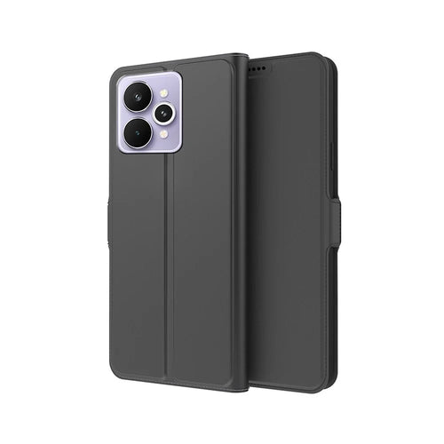 For Realme 15 5G Case Shockproof TPU Inner Shell Leather Phone Cover Card Slot - Black - 1