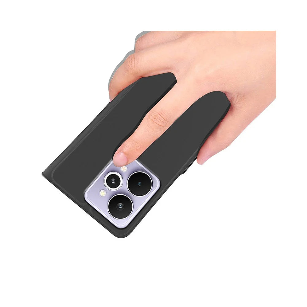 For Realme 15 5G Case Shockproof TPU Inner Shell Leather Phone Cover Card Slot - Black - 7