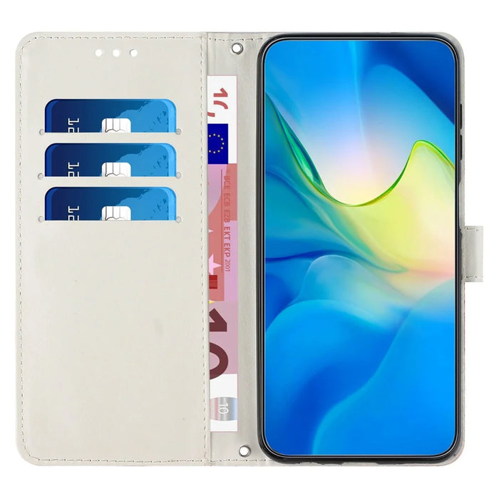 Marble Pattern Printing Phone Cover For Samsung Galaxy S23, PU Leather Foldable Stand Flip Wallet Case with Strap - Rose Gold - 2