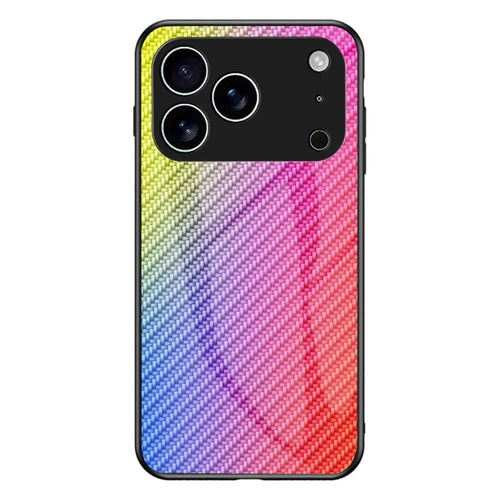For iPhone 17 Pro Max Case Tempered Glass Shockproof Phone Cover - Colorful Fiber - 1
