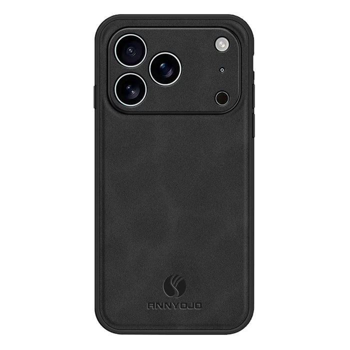 ANNYOJO For iPhone 17 Pro Max Case PU Leather + PC + TPU Anti Drop Phone Back Cover - Black - 1