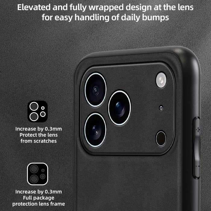 ANNYOJO For iPhone 17 Pro Max Case PU Leather + PC + TPU Anti Drop Phone Back Cover - Black - 3
