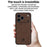 ANNYOJO For iPhone 17 Pro Max Case PU Leather + PC + TPU Anti Drop Phone Back Cover - Black - 6