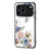 For iPhone 17 Pro Case Floral Pattern TPU + Tempered Glass Protective Phone Cover - White FlowerBush - 1
