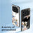 For iPhone 17 Pro Case Floral Pattern TPU + Tempered Glass Protective Phone Cover - White FlowerBush - 4