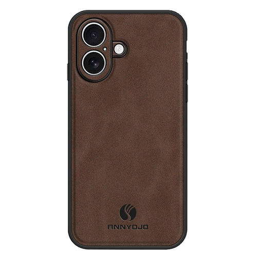 ANNYOJO For iPhone 17 Case PU Leather + PC + TPU Anti Drop Phone Back Cover - Coffee - 1