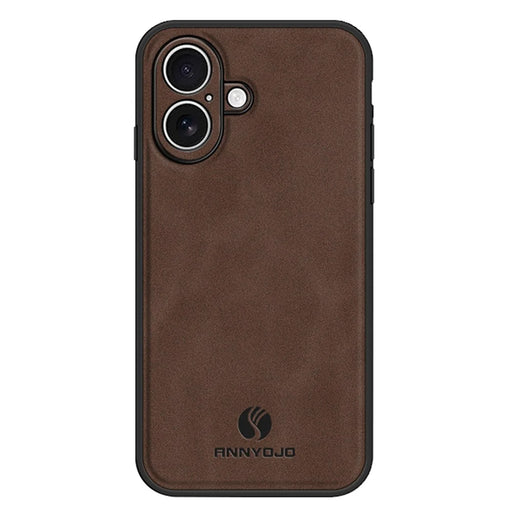 ANNYOJO For iPhone 17 Case PU Leather + PC + TPU Anti Drop Phone Back Cover - Coffee - 1