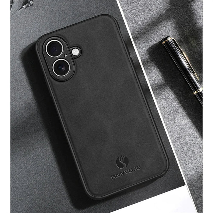 ANNYOJO For iPhone 17 Case PU Leather + PC + TPU Anti Drop Phone Back Cover - Coffee - 4