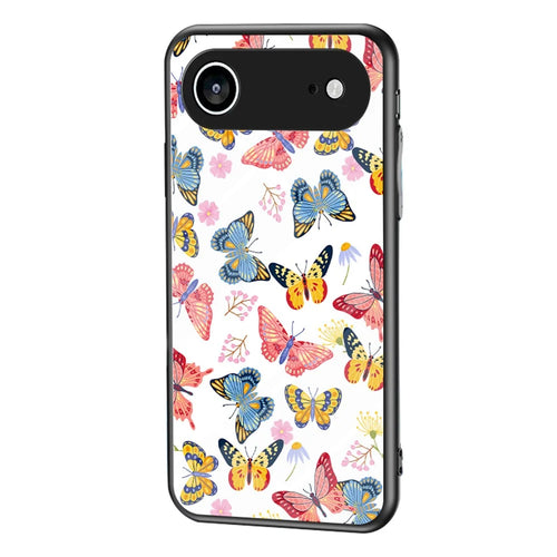 For iPhone Air Case Butterfly Pattern TPU + Tempered Glass Protective Phone Cover - Colorful Butterfly - 1