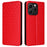 For Realme 15T 5G Case Wallet Rhombus Imprinted Leather Phone Cover - Red - 1