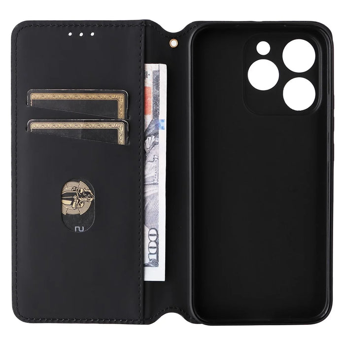 For Realme 15T 5G Case Wallet Rhombus Imprinted Leather Phone Cover - Red - 3