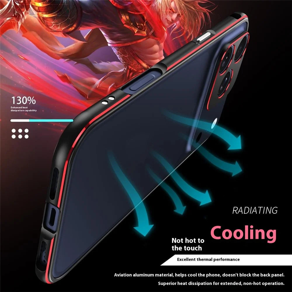 For iPhone 17 Pro Max Bumper Case No-Back Phone Frame Cover with Lens Protection - Black / Red - 4