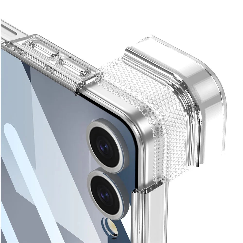 GKK For Samsung Galaxy Z Flip7 5G Case Magnetic Hinge Airbag Hard PC Phone Cover with Tempered Glass Film - Transparent - 6