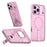 For iPhone 17 Pro Case Compatible with MagSafe Kickstand TPU + Acrylic Phone Cover - Pink - 2