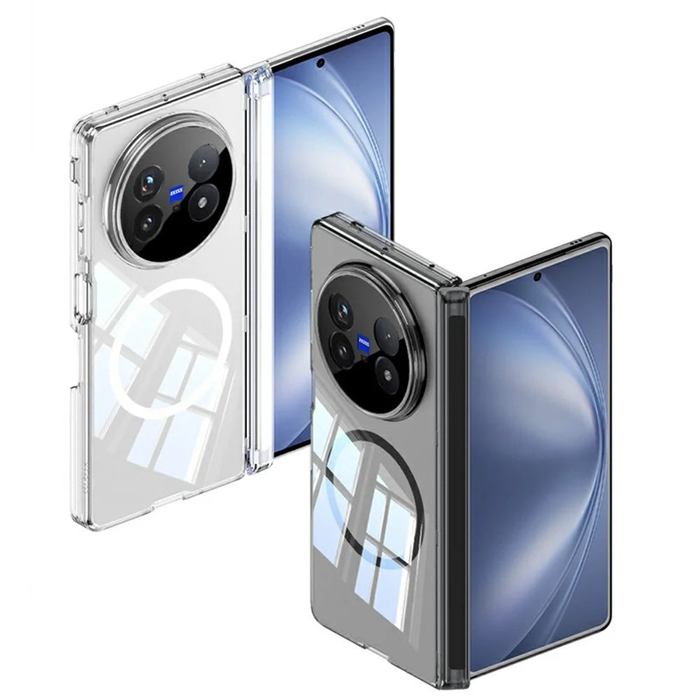 GKK For vivo X Fold5 5G Magnetic Case Hinge Protection Clear TPU Phone Cover - Transparent Black - 6
